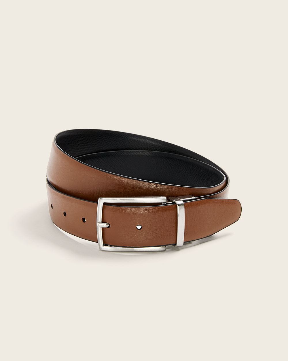 Reversible Black and Tan Leather Belt
