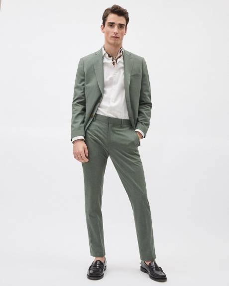 Pantalon de Complet Vert &agrave; Coupe &Eacute;troite