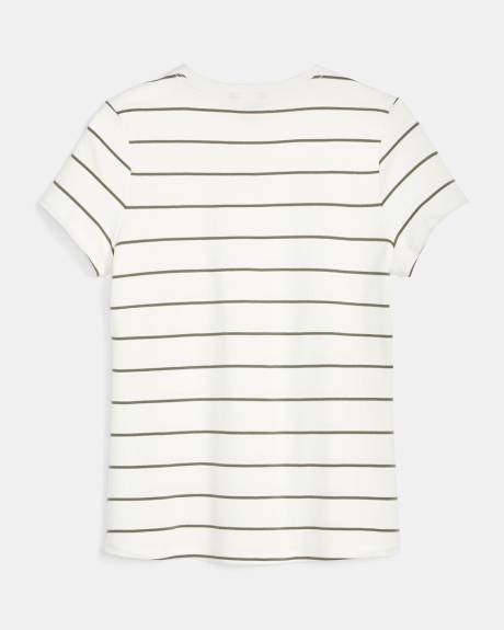 Striped Heavy Cotton Fitted Crew-Neck T-Shirt