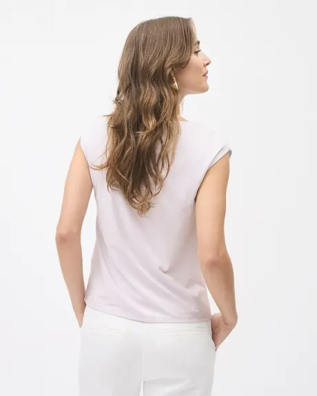 Extended-Sleeve Tee with Cowl Neckline