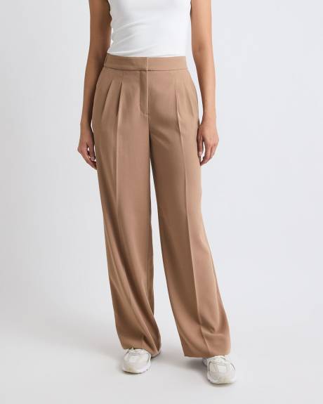 High-Rise Long-Wide-Leg Crepe Pant