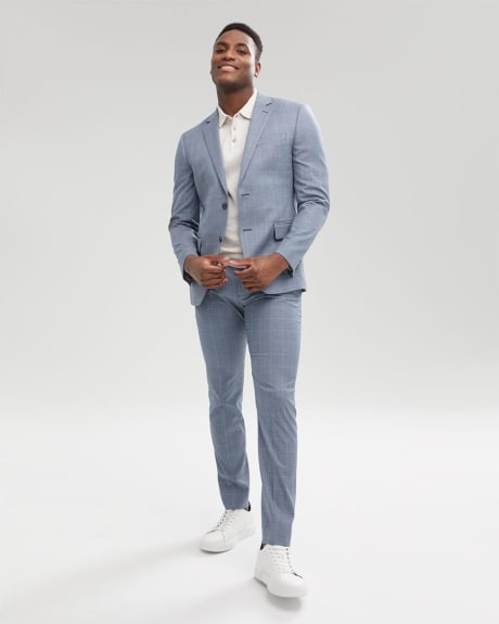 Slim Fit Blue Checkered Suit Pant