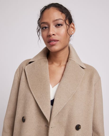 Double-Breasted Caban Wool Coat
