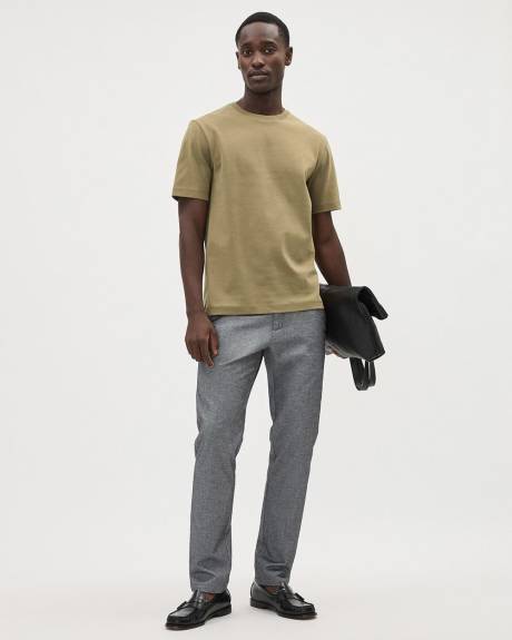 Refined Solid Interlock Cotton Crew-Neck Tee
