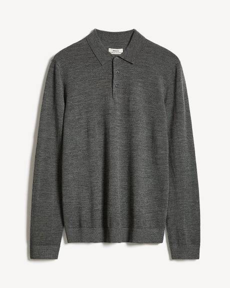 Merino Wool Polo Sweater