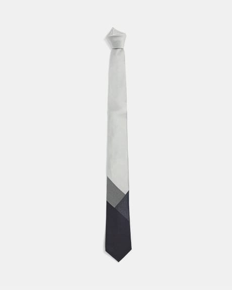 Regular Grey Tie With Bold Stripes