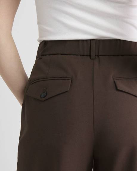 Bermuda Long &agrave; Taille Haute et Jambe Large