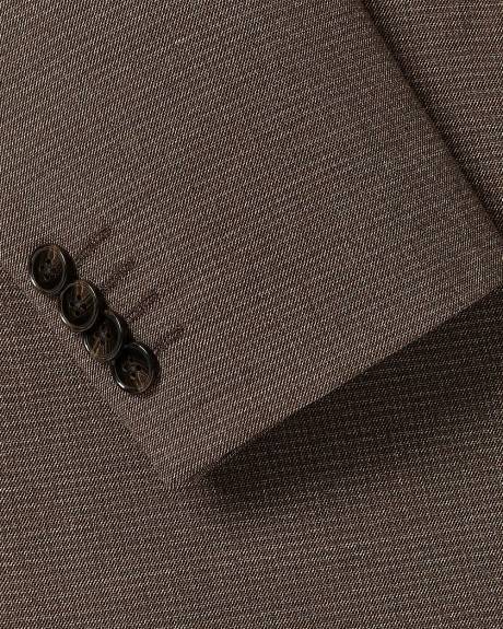 Slim-Fit Bronze Houndstooth Suit Blazer