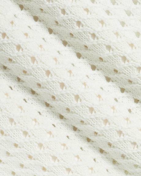 Cardigan Classique en Mailles Crochet&eacute;es &agrave; Manches Longues