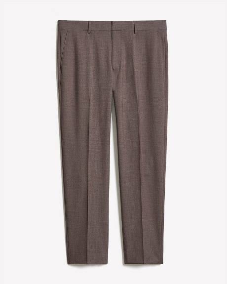Pleated Tapered-Leg Taupe Suit Pant
