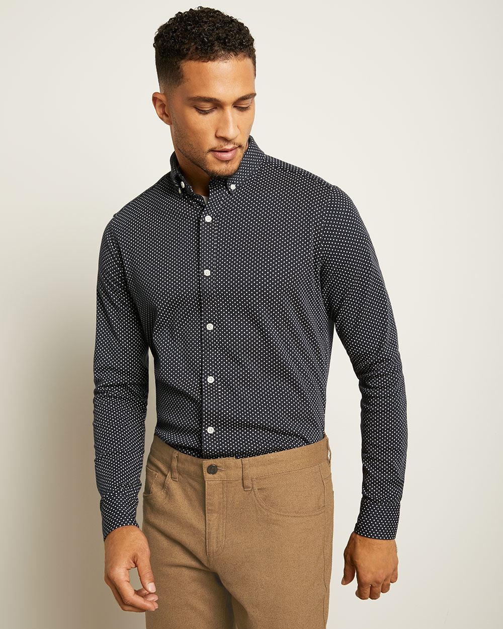 Slim Fit Geo Print Knit Shirt | RW&CO.