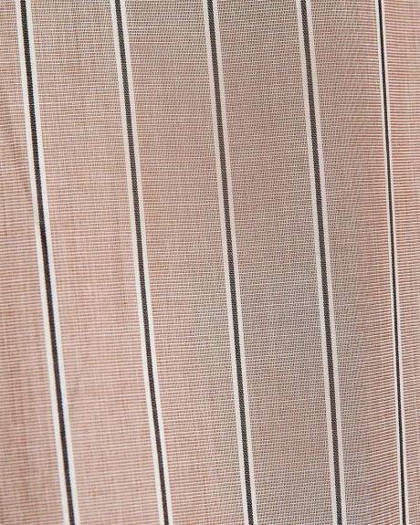 Striped Long-Sleeve Buttoned-Down Poplin Blouse