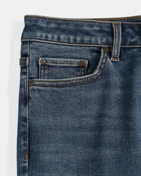 Jeans Bleu à Taille Mi-Haute et Jambe Très Étroite - 30"
