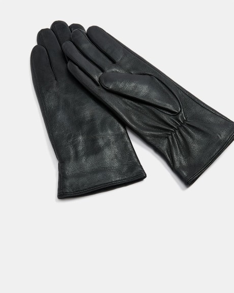 Leather Gloves with Side Slit