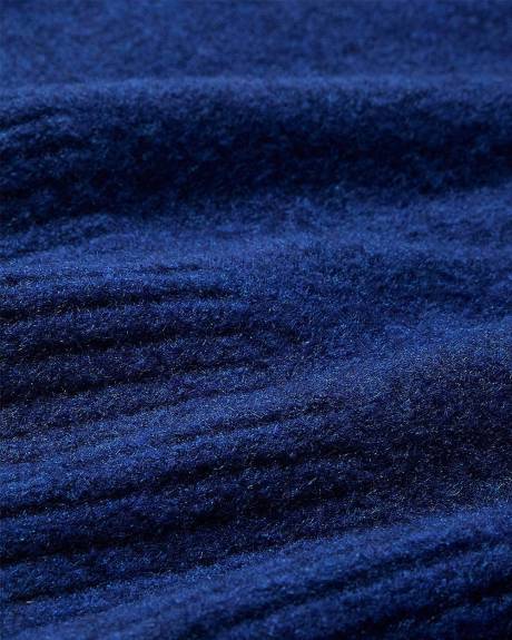 Elbow-Sleeve Mock-Neck Loose Sweater