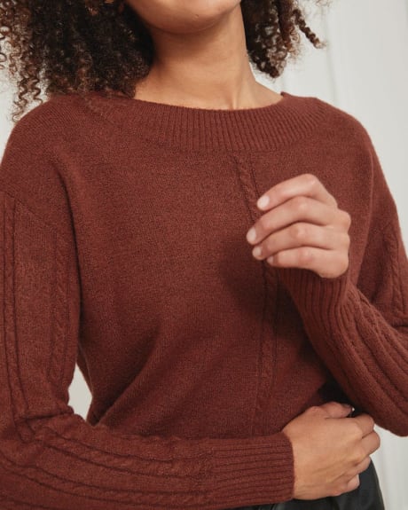 Drop-Shoulder Boat-Neck Sweater