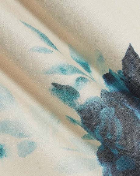 Robe Cocktail Mini &agrave; Manches Courtes Bouffantes et Col Rond