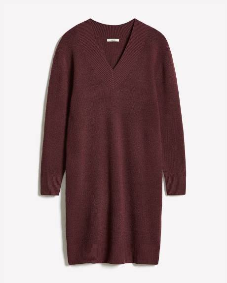 Robe Courte à Manches Longues et Col V