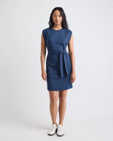 Extended-Sleeve Dress with Removable Belt