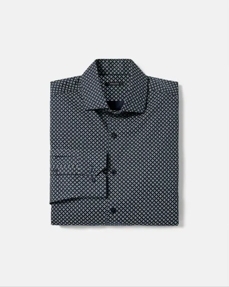 Slim-Fit Dress Shirt with Diamond Pattern