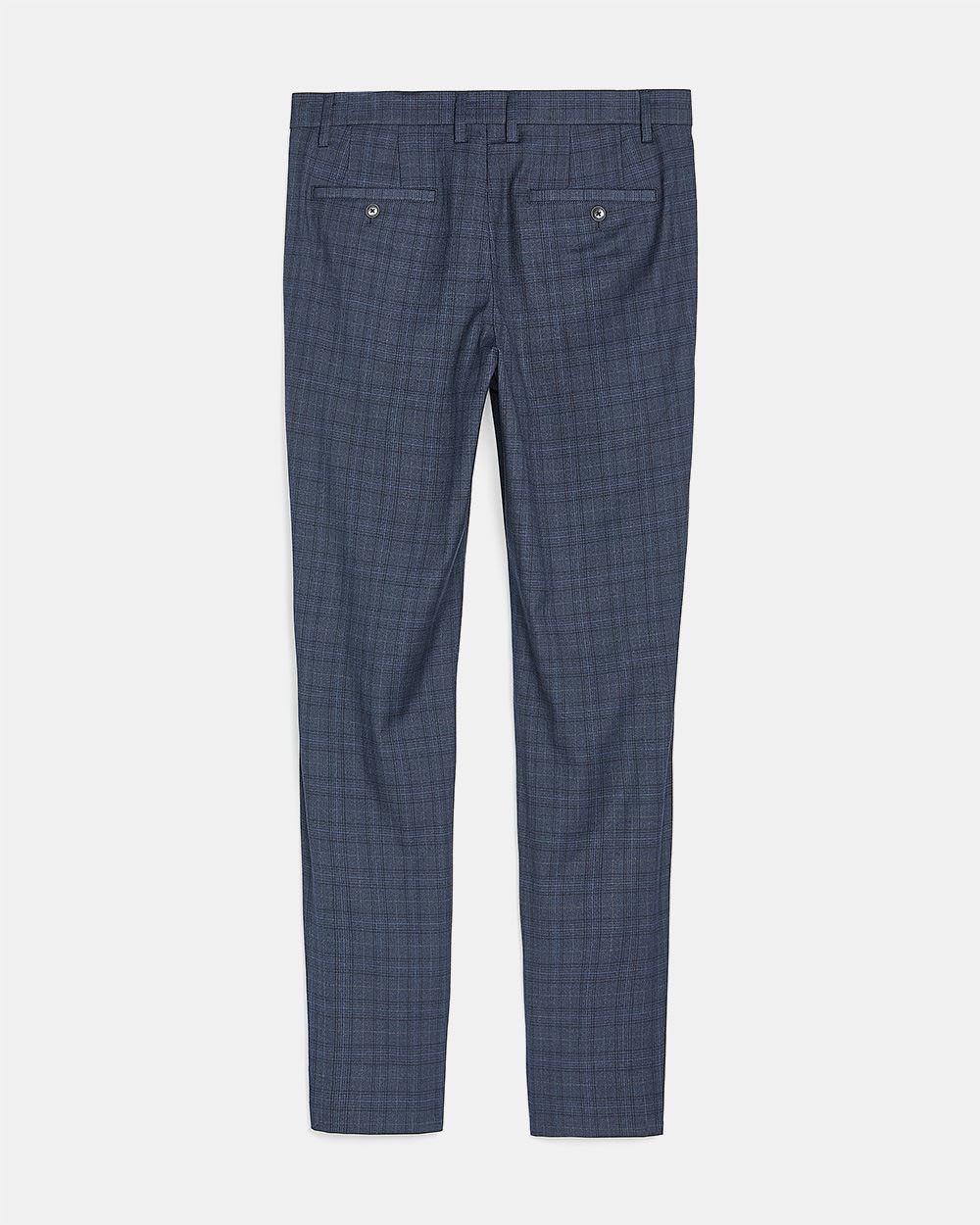 Slim Fit Navy Checkered City Pant - 32"