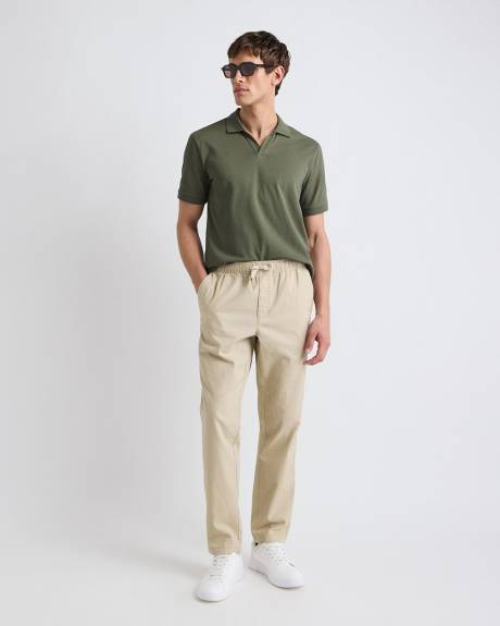 Solid CoolMax (R) Short-Sleeve Polo with Johnny Collar