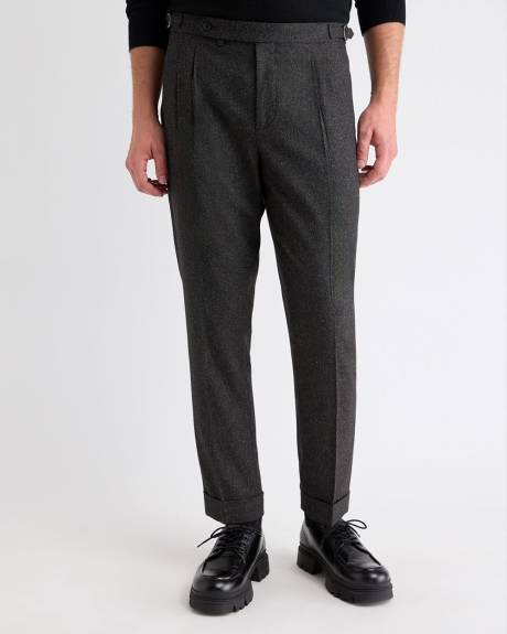 Tweed-Effect Tapered-Leg Pant