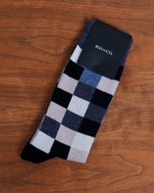 Socks with Square Geometric Pattern