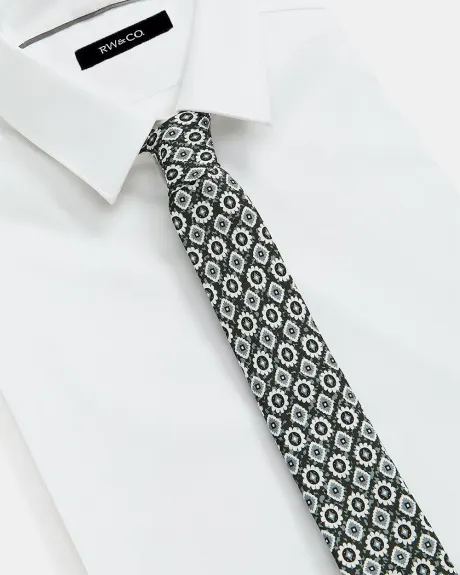 Skinny Dark Green Tie with Micro Pattern
