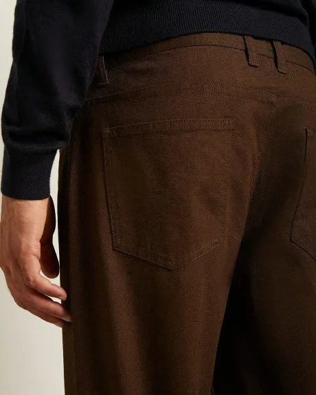 Pantalon Texturé 5 Poches Coupe Droite