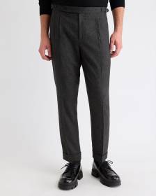 Tweed-Effect Tapered-Leg Pant