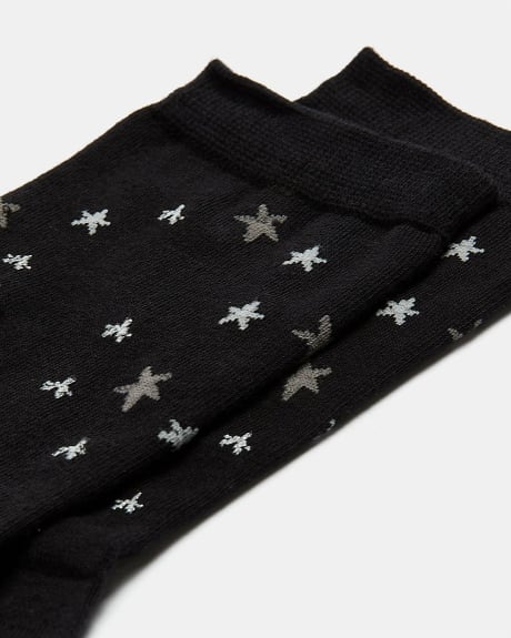 Crew Socks with Star Pattern