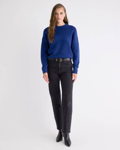 Long-Sleeve Crew-Neck Loose Sweater