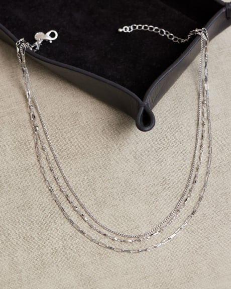 Three-Row Chain Necklace