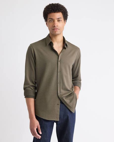 Chemise à Manches Longues en Tricot Piqué