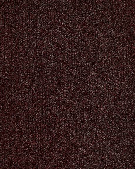 Haut en Tricot Bouclé à Col Rond et Manches Très Courtes