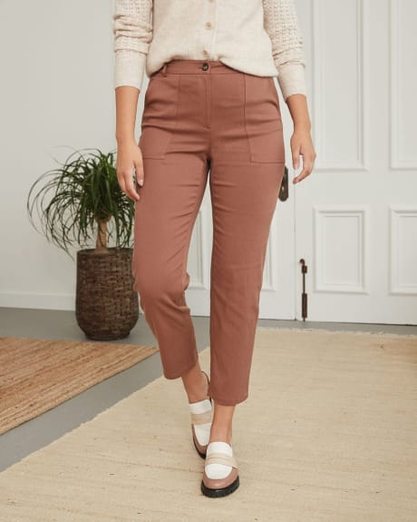Twill High-Waisted Cargo Tapered Pant - 28"