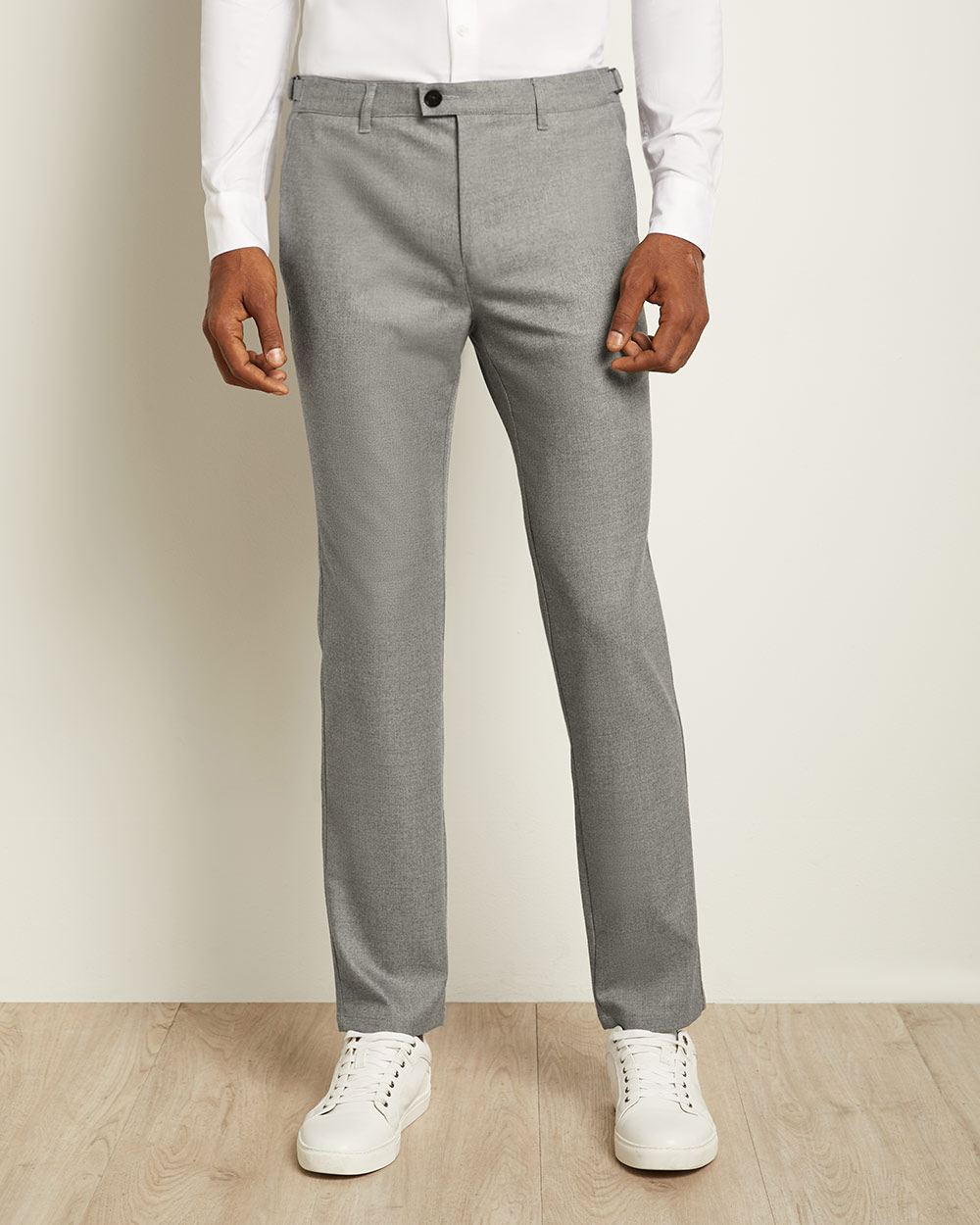 Slim Fit Light Grey Flannel Pant | RW&CO.