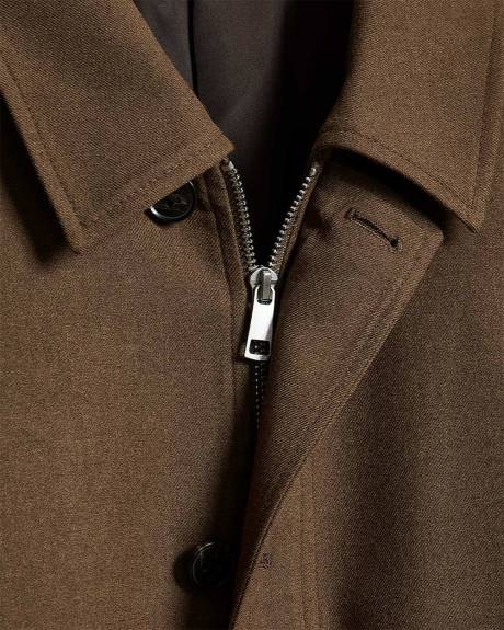 Twill Bomber Jacket with Shirt Collar