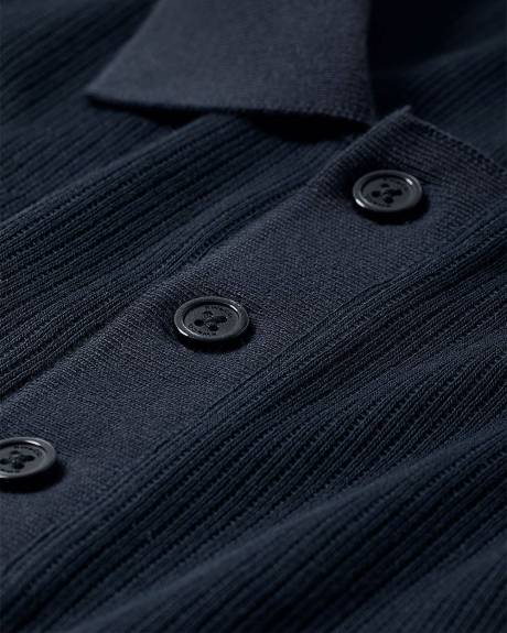 Polo Côtelé à Manches Courtes