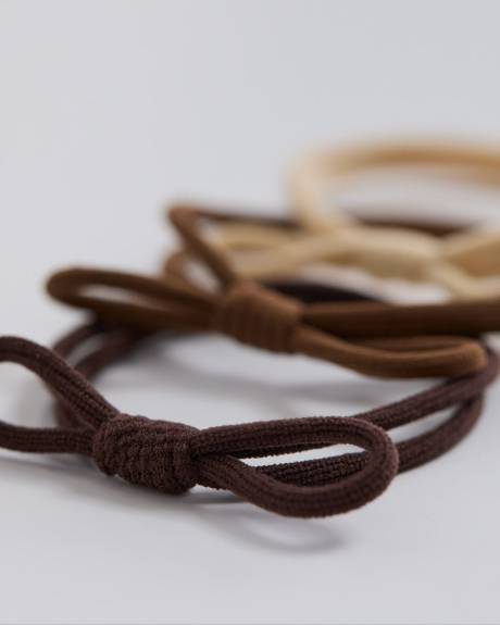 Hair Elastics with Bow - Set of 3