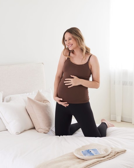 Seamless Scoop-Neck Nursing Cami - Thyme Maternity