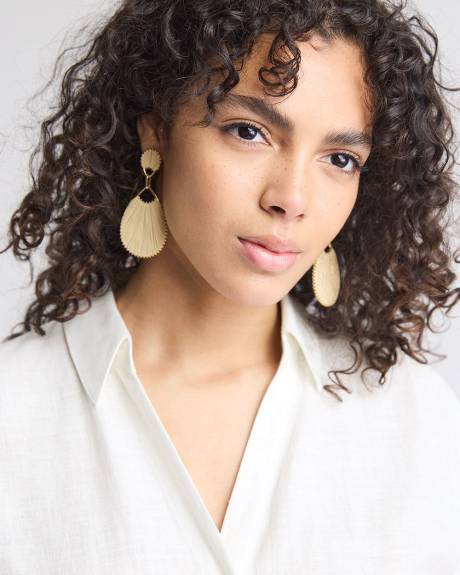 Raffia Earrings with Pendants