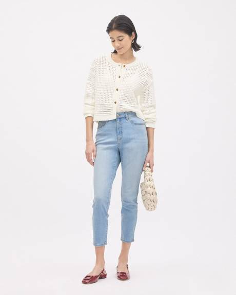 Cardigan Classique en Mailles Crochet&eacute;es &agrave; Manches Longues