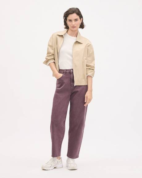 Jeans &agrave; Jambe Ballon et Taille Haute