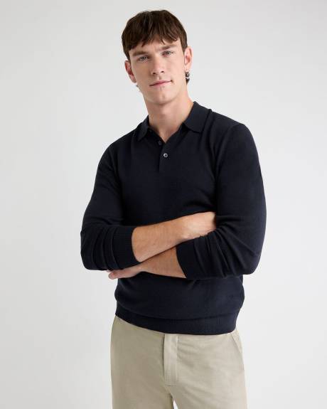 Merino Wool Polo Sweater