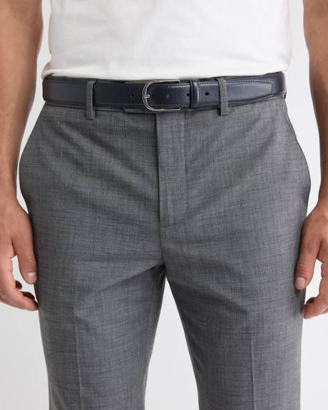 Dressy Leather Belt with Round Buckle