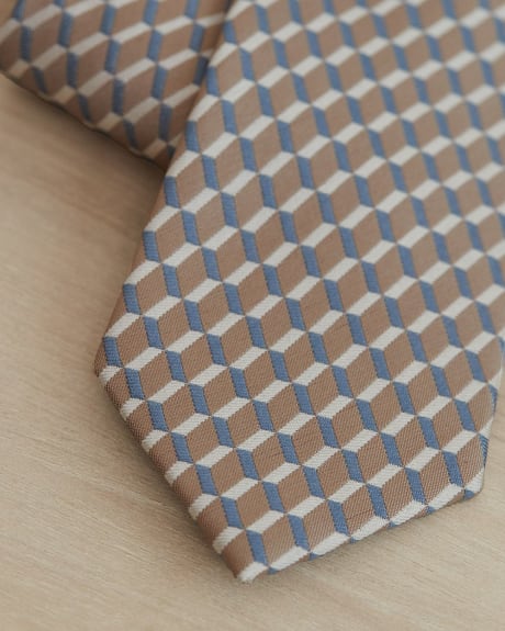 Cravate Régulière à Motif Géométrique Rétro