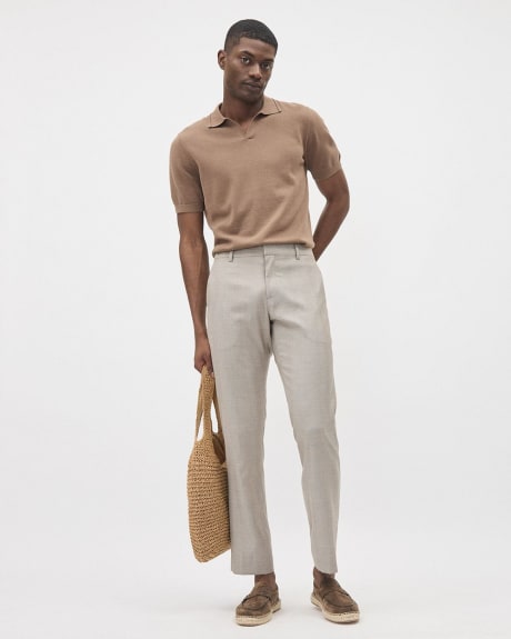 Tailored-Fit Plaid Taupe City Pant