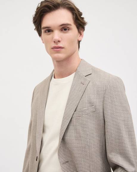 Slim-Fit Houndstooth Twill Blazer